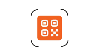 Logo de Colleqt, un carré orange imitant un QR code